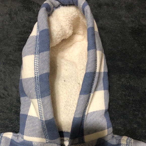 ‼️SOLD‼️Carter’s • White | Blue Plaid Design Jacket (3M) - Picture 2 of 6